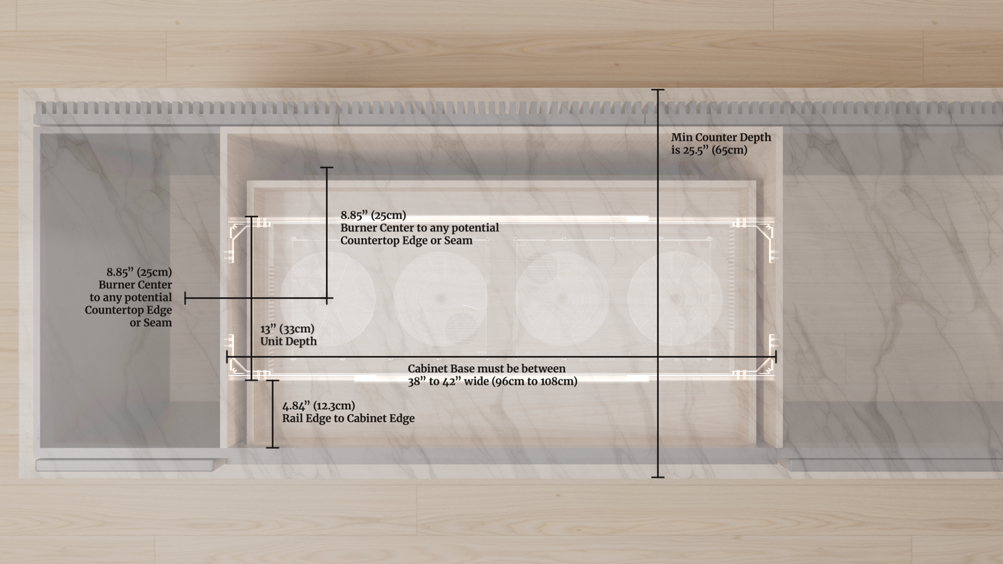 4 Burner Galley Invisible Cooktop